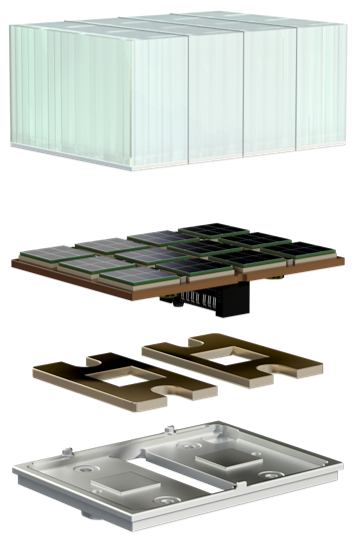 GE HealthCare LightBurst detector, exploded view